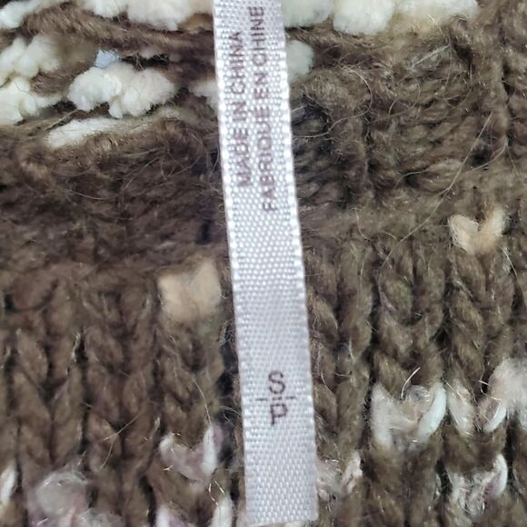 Free People Through the Storm Fair Isle Knit Sweater Sz S Acrylic Blend Taupe - Picture 13 of 15